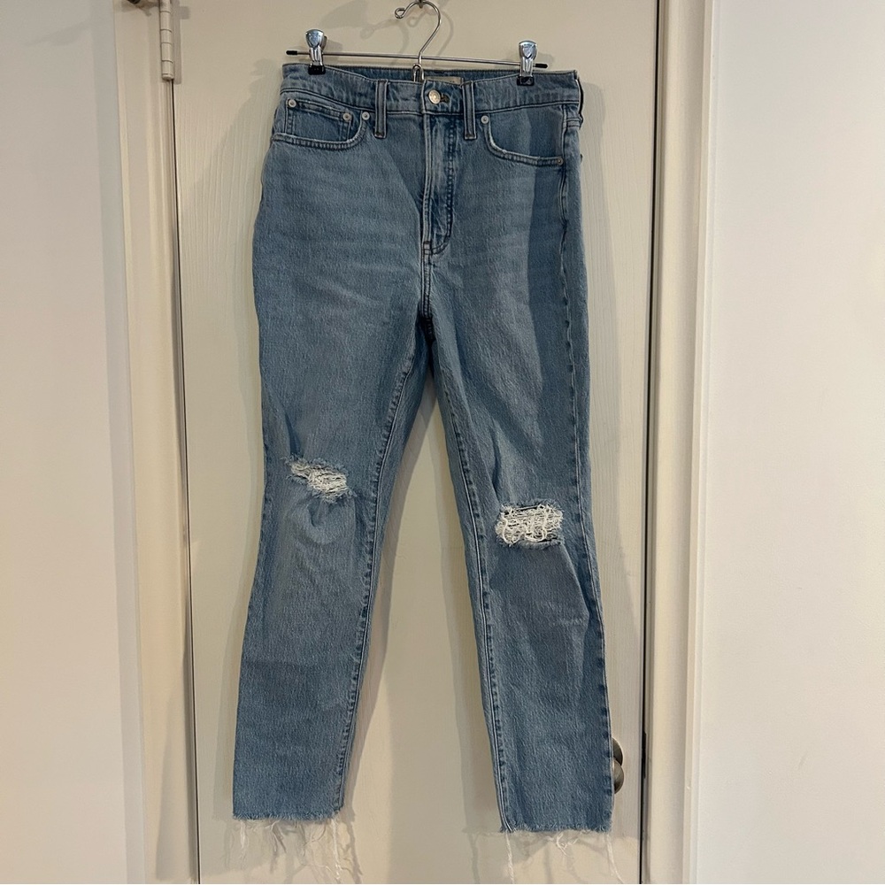 Madewell The Perfect Vintage Jean Light Blue Distressed Ankle Jeans